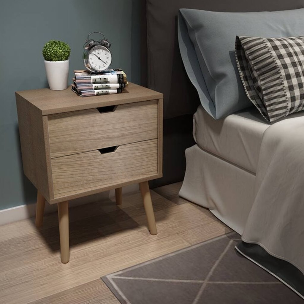 FMD Moebel Colima 1 Up Table de nuit Bois Blanc 35,0 x 40,0 x 61,5 cm
