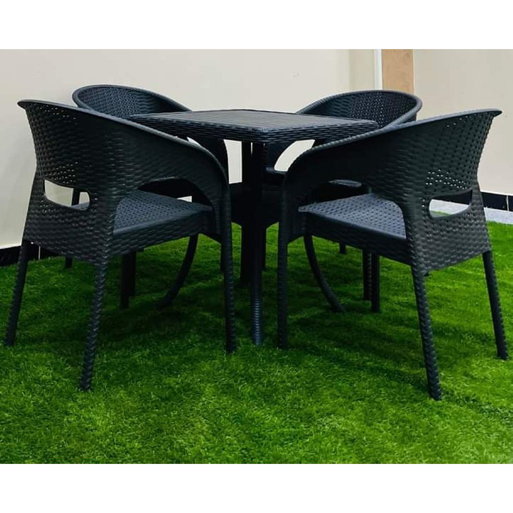 Plastic Outdoor Set Pieces Black