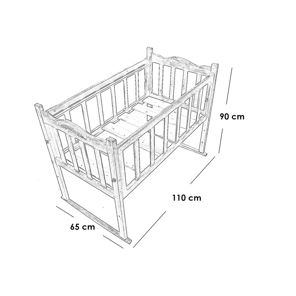 Musky Wood Baby Crib 90x110x65 Cm White Musky Wood Baby Crib 90x110x65 Cm White